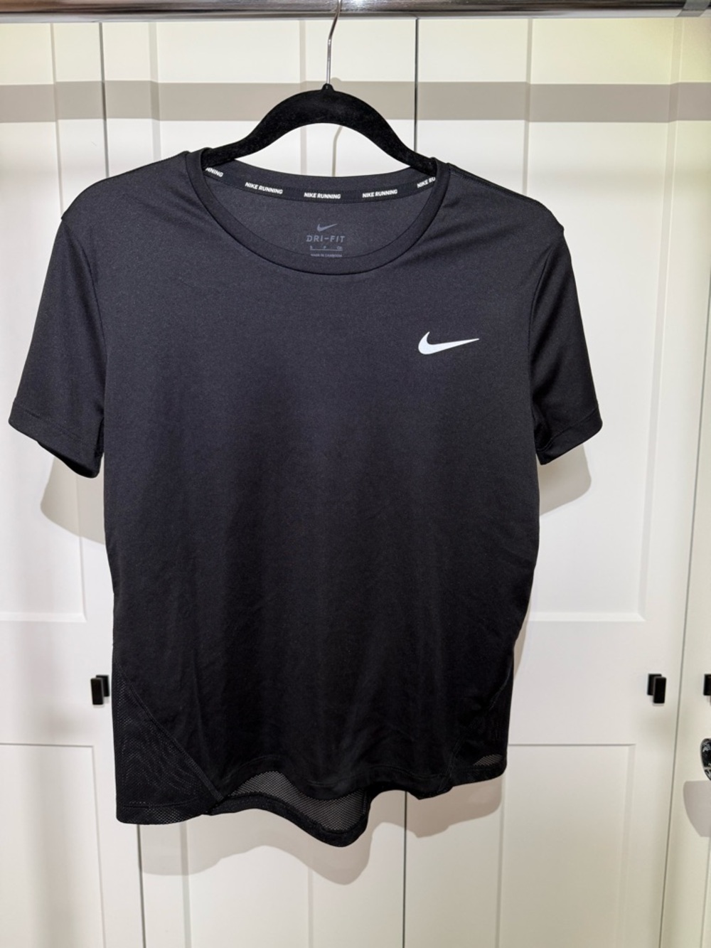 Nike Black Dri-FIT Short Sleeve Tee with White Swoosh